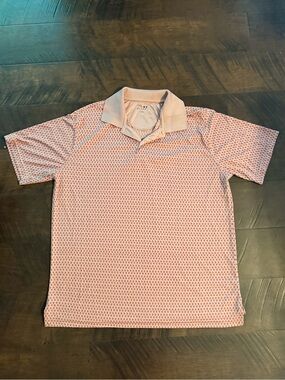 PBX Pro Pink Geometric Performance Golf Polo Shirt (L)
